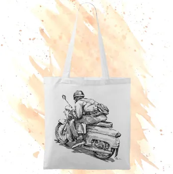 Plátěná taška - Jawa 50 Barva: Bílá