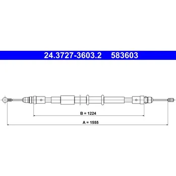 Lanko parkovací brzdy Tažné lanko, parkovací brzda ATE 24.3727-3603.2