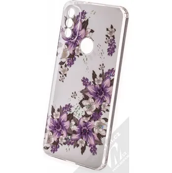 Pouzdro na mobilní telefon 1Mcz Trendy Fialové lilie za světla Skinny TPU ochranný kryt pro Motorola Moto E20 bílá fialová (white purple)
