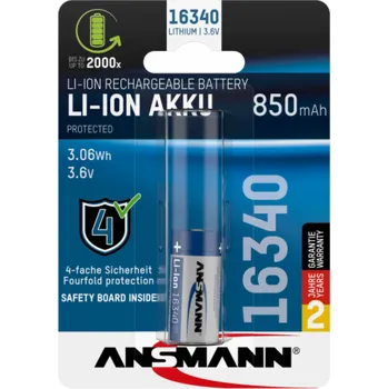 Svítilna Ansmann 16340 Li-Ion aku 850mAh 3,6V standard.verze 1300-0017