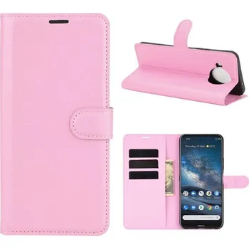 Pouzdro na mobilní telefon Litchi PU kožené peněženkové pouzdro na mobil Nokia 8.3 5G - růžové