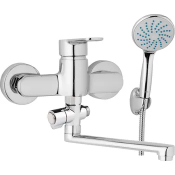 Vodovodní baterie JB Sanitary M10 37 11 Miram, Vanová nástěnná baterie, bytové jádro s otočným přepínačem, ramínko 300