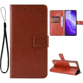 Pouzdro na mobilní telefon Crazy PU kožené peněženkové pouzdro na mobil Oppo Reno 5 4G/5G - hnědé