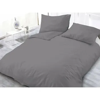 Povlečení XPOSE Klarisa mikrosaténové povlečení šedé 140 x 200, 70 x 90 cm zipový uzávěr