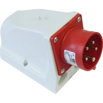Elektrická zásuvka PCE Přívodka 32A/400V 5-pól. IP44 průchozí PC-9525-6