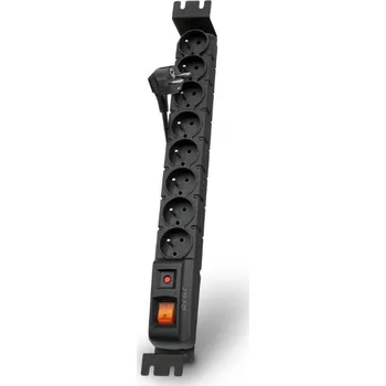 Kabel Acar S8 FA Rack 3m kabel, 8 zásuvek, přepěťová ochrana, do racku, černá