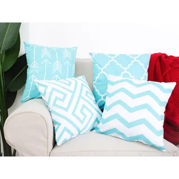 Povlak na dekorativní polštářek XPOSE® Set povlaků na polštář ROMEO - tyrkysový 40x40 cm - set 4ks, Bavlna + Prodloužená možnost vrácení zboží do 50 dnů