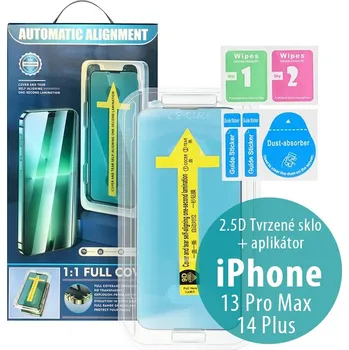 Tvrzené sklo (Tempered Glass) "5D" pro Apple iPhone 13 Pro Max / 14 Plus - 2,5D + aplikátor - 0,3mm