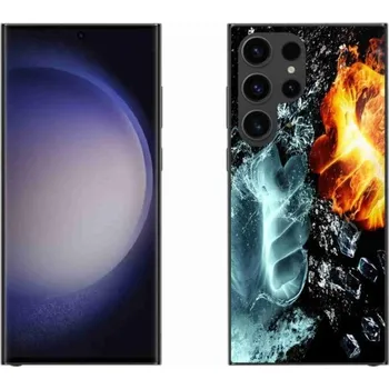 Pouzdro na mobilní telefon Gelový kryt mmCase na mobil Samsung Galaxy S23 Ultra 5G - voda a oheň