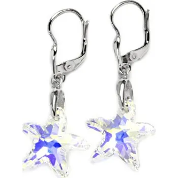 Náušnice Stříbrné náušnice Swarovski krystal hvězda AB - NK1313/27 (Stříbrné náušnice Swarovski)