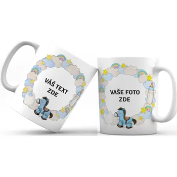 Dětský hrneček s vlastní fotografií a textem - kluk/holka 2 Barva: Modrá