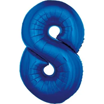 Balónek Fóliový balónek číslo 8, 92cm, modrá