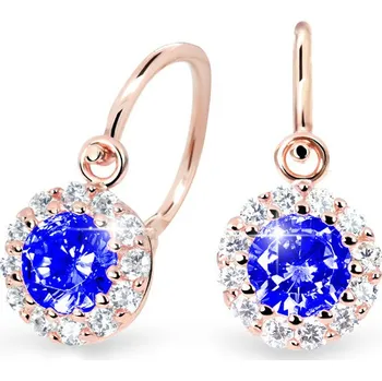 Náušnice Cutie Jewellery Dětské náušnice z růžového zlata C2745R-Blue Dark