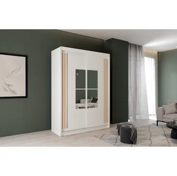 Šatní skříň ARK Šatní skříň IKING, Bílá/Dub Artisan 150 cm