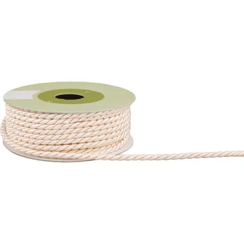 Stuha Provázek polyesterový 4mm x 4,6m vzor 2040 420-KRÉMOVÁ