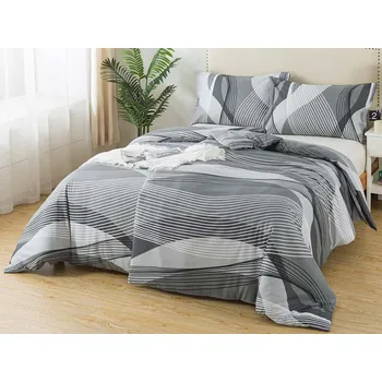 Povlečení XPOSE® Francouzské bavlněné povlečení AGNES - šedé 200x220 cm, 70x90 cm, Bavlna + Prodloužená možnost vrácení zboží do 50 dnů