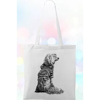 Plátěná taška - Pes v oblečku Barva: Bílá