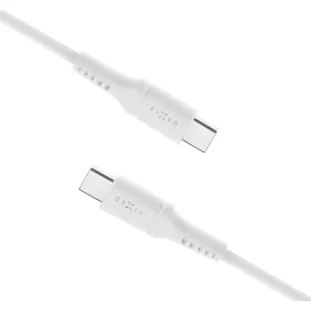 Datový kabel Krátký nabíjecí a datový Liquid silicone kabel FIXED s konektory USB-C/USB-C a podporou PD, 0.5m, US FIXDLS-CC05-WH