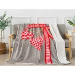 XPOSE® Mikroplyšová deka LOVE BOX s beránkem 140x200cm, Mikroplyš s beránkem + Prodloužená možnost vrácení zboží do 50 dnů