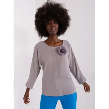 Dámské tričko Dámská halenka s květinovým detailem CELA šedá