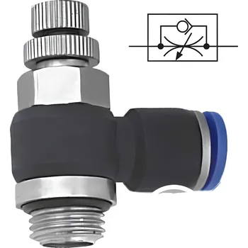 Ventil Pneumatics & Hydraulics Úhlový škrtící ventil 6 - G1/4"