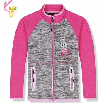 Dívčí vesta Dívčí FLEESOVÁ MIKINA růžová/šedá FM9709 (Dívčí teplejší mikina)