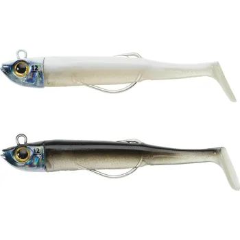 Umělá nástraha CAPERLAN Měkká nástraha na mořský rybolov shad texan Ancho 120 12 g Černý hřbet / bílý hřbet