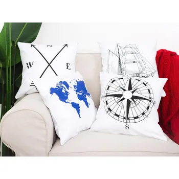 Povlak na dekorativní polštářek XPOSE® Set povlaků na polštář KOMPAS 40x40 cm - set 4ks, Bavlna + Prodloužená možnost vrácení zboží do 50 dnů