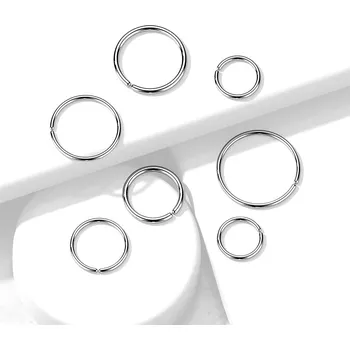 Piercing Piercingate Kroužek z titanu PKR00149 - Barva/Motiv: Stříbrná, Průměr kroužku: 6 mm, Průměr tyčky: 0,8 mm