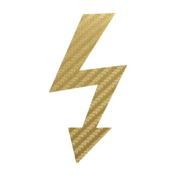 samolepka Blesk 003 elektřina (59 - 3D karbon zlatý) SAMOLEPKA NA AUTO, NÁLEPKA, FÓLIE, POLEP, TUNING, VLASTNÍ TEXT, TISK, AUTOSAMOLEPKY.cz, POLEPY, OBRÁZEK, LOGO, 3D STICKERS