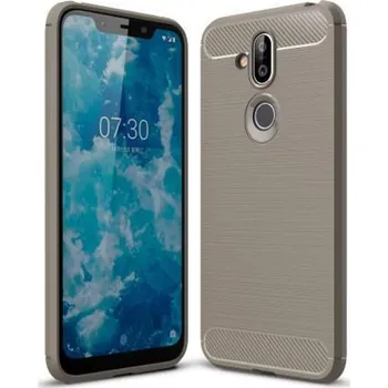 Pouzdro na mobilní telefon Fiber gelový odolný kryt na Nokia 8.1 - šedý