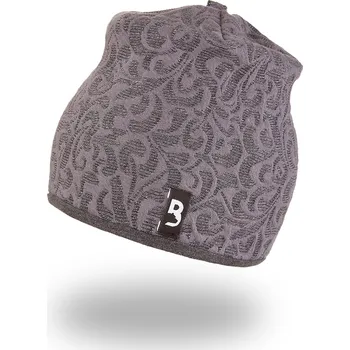 Módní doplněk Little Angel Čepice podšitá Outlast® - ornament/tm.šedý melír Velikost: 5 | 49-53 cm