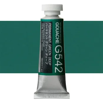 Vodová barva Kvašová barva Holbein 15ml - Permanent Green Deep