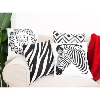 Bytový textil XPOSE® Set povlaků na polštář ZEBRA 40x40 cm - set 4ks, Bavlna + Prodloužená možnost vrácení zboží do 50 dnů