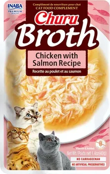Krmivo pro kočku Inaba Churu Cat Ciao Broth kapsička Chicken with Salmon Recipe 40 g