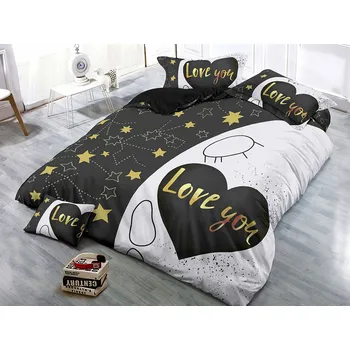 Povlečení XPOSE® 3D povlečení LOVE YOU 140x200 cm, 70x90 cm, 3D + Prodloužená možnost vrácení zboží do 50 dnů