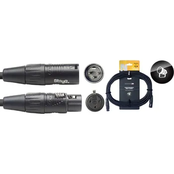 Příslušenství ke zvukové technice Stagg NDX1,5R-3 - kabel DMX 1,5m