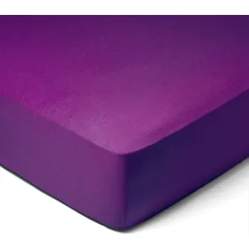 Prostěradlo Prostěradlo, Jersey, tmavě fialová 180 x 200 cm - 180x200cm tm. fialová