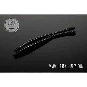 Umělá nástraha Libra Lures DYING WORM 80 Black 040 (Cheese)