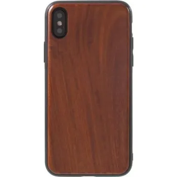 Pouzdro na mobilní telefon Dřevěné hybridní pouzdro na iPhone X - vínové