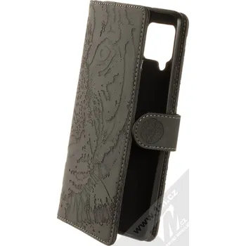 Pouzdro na mobilní telefon 1Mcz Velvety Burrow Tygr 1 Book flipové pouzdro pro Samsung Galaxy A42 5G černá (black)