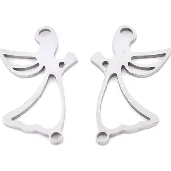 Přívěsek Přívěsek z nerezové oceli se dvěma očky- andílek 23,5x14 mm