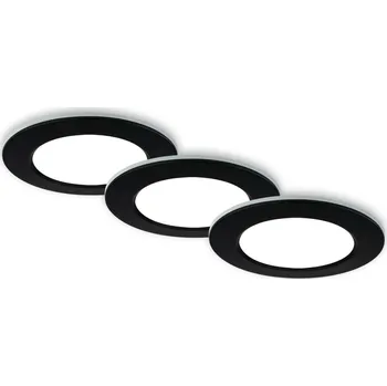 Venkovní osvětlení BRILONER CCT LED vestavná svítidla sada, pr.9,2 cm, 3x LED, 4,8 W, 450 lm, černá IP44 BRI 7034-035