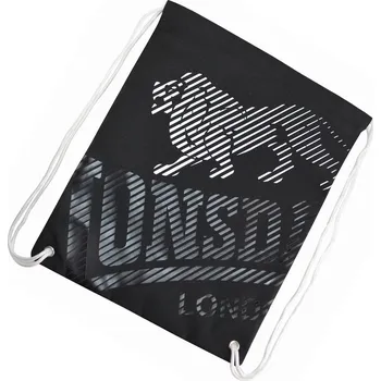 taška, vak, sáček na přezůvky LONSDALE - BLACK (Lonsdale Printed Gym Sack)