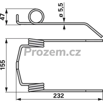 Pružina přihaněče pro New Holland, 232/5,5/155 mm, 80435428, 9819750