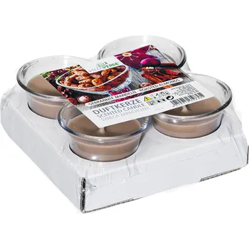 Svíčka VillaVerde čajové svíčky - Pražené mandle, 4ks