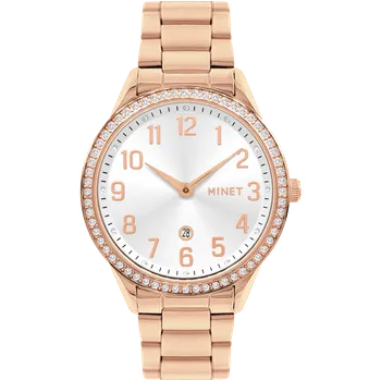 Hodinky MINET Rose gold dámské hodinky AVENUE s čísly MWL5300 ( )