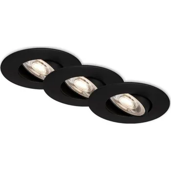 BRILONER 3ks sada LED vestavné svítidlo, pr. 9 cm, nastavitelné, 5 W, černá BRI 7048-035