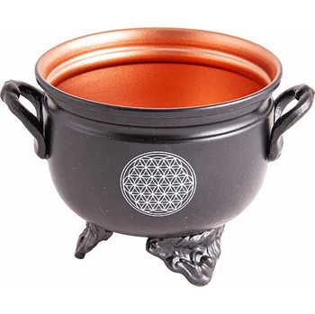 Aroma lampa Kadidelnice kovový kotlík Květina života výška 8,5 cm, průměr 10 cm