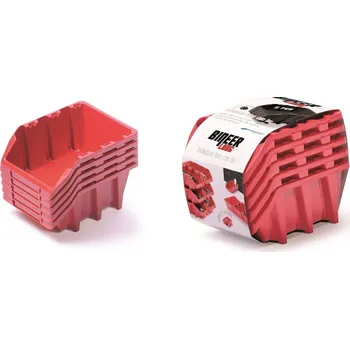 Úložný box Prosperplast Set úložných boxů 5 ks BINEER LONG SET 198x118x155 mm - barva: červená